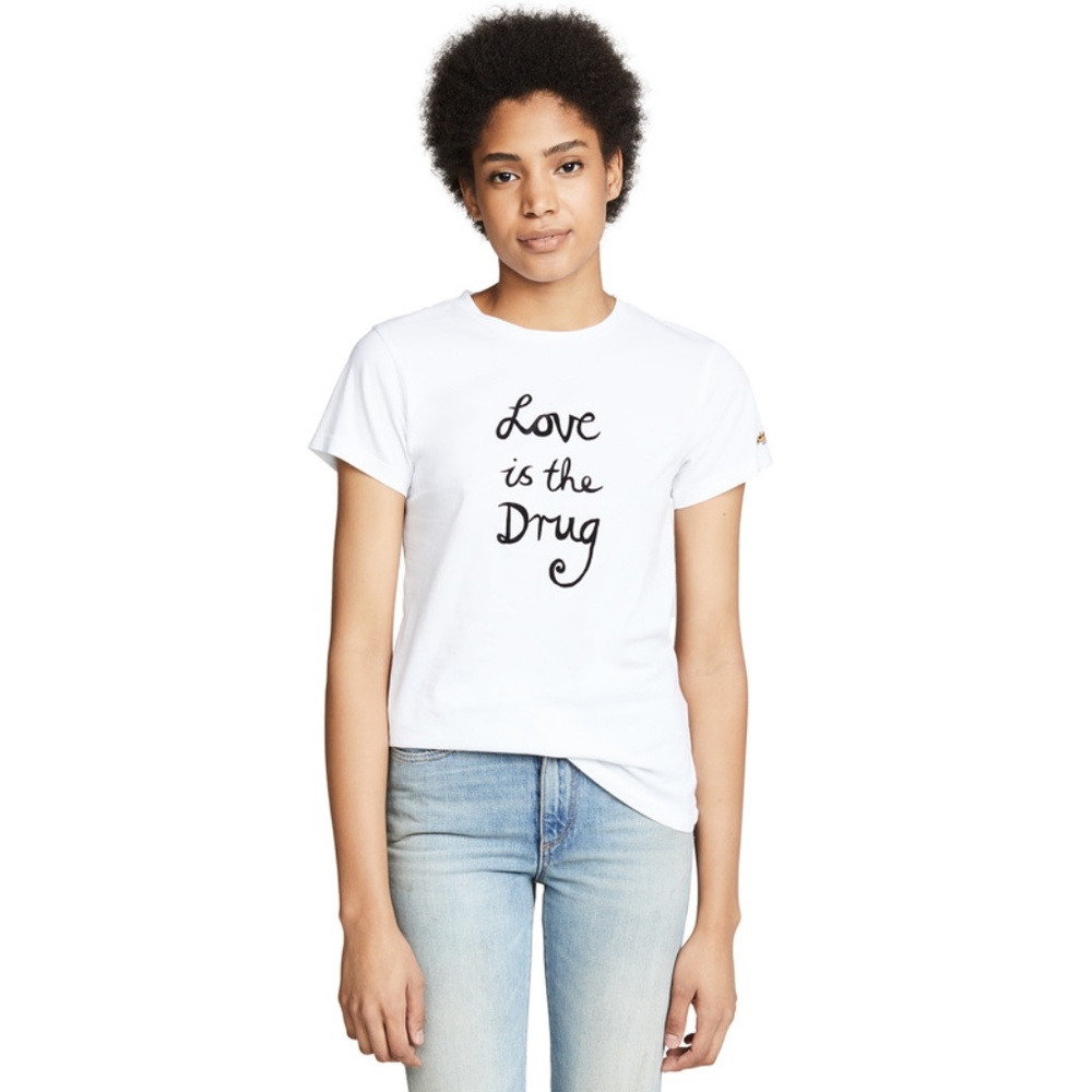 BELLA FREUD LOVE IS THE DRUG TEE BFNTS05-WHITE